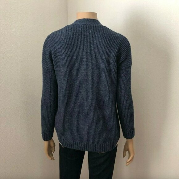 NWT Hollister Ribbed Cropped Boyfriend Cardigan Size Small Navy Blue Sweater - Picture 5 of 6